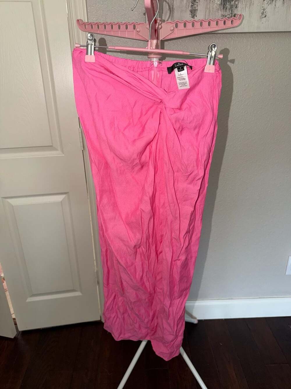 Lulus Pink Front-Twist Midi Skirt or swim suit cover up